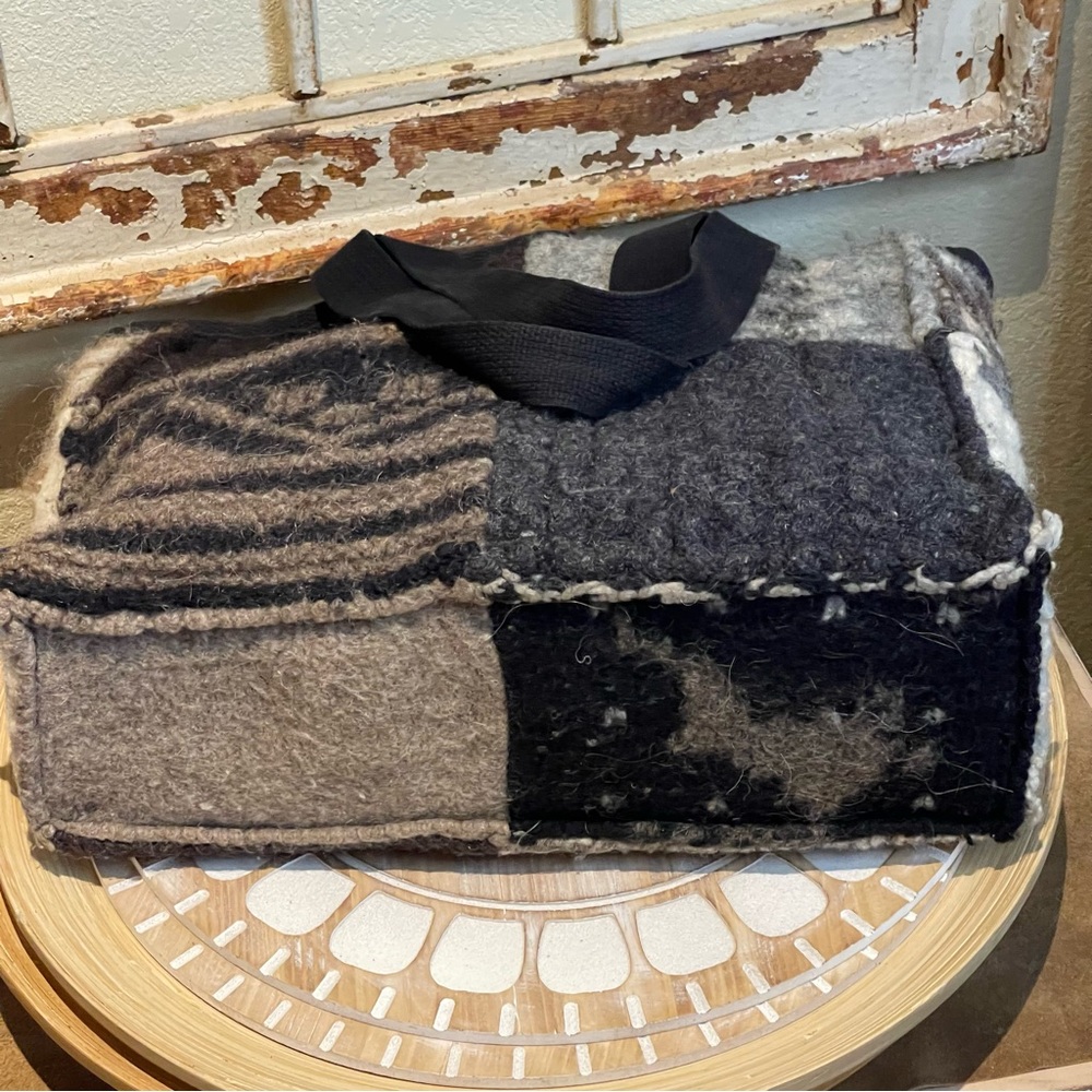 Sweater Wool Patchwork Tote Baabaazuzu - image 3